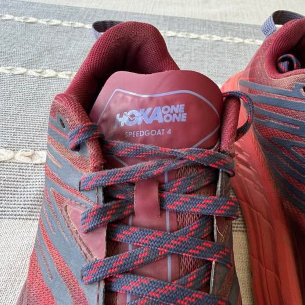 Hoka One One Running Shoes Womens Size 8.5 Speedgoat 4 Red Maroon Sneakers Gym - Picture 5 of 10